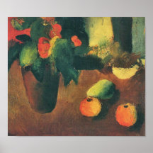 August Macke - begonia apples and pear Poster