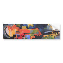 August Macke - Colored Composition bumper stickers
