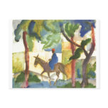 August Macke - Donkey Rider 1914 Eselreiter Postcard