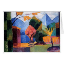 August Macke - Garden at Thuner Lake 1913 oil Greeting Cards