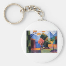 August Macke - Garden at Thuner Lake 1913 oil Keychain