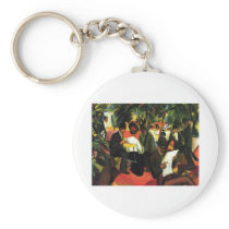 August_Macke - Garden Restaurant 1912 Oil Canvas Key Chains