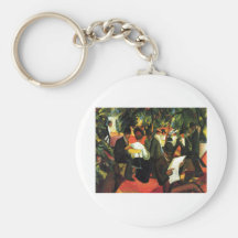August_Macke - Garden Restaurant 1912 Oil Canvas Key Chains