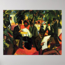 August_Macke - Garden Restaurant 1912 Oil Canvas Print