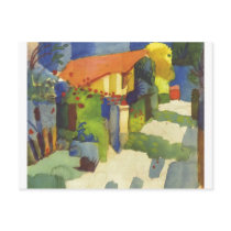 August Macke - House in Garden 1914 Waterolor Post Card