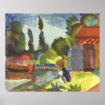 August Macke - Iceland Shank w/ sitting Arab 1914 Posters