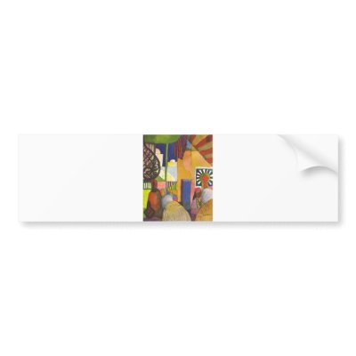 August Macke - Im Basar - 1914 In the Bazaar Bumper Sticker by inquester
