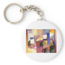 August Macke - Kairouan (III) 1914 Watercolor Key Chain