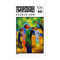 August Macke - Lady in a Green Jacket Postage