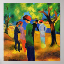 August Macke - Lady in a Green Jacket Print