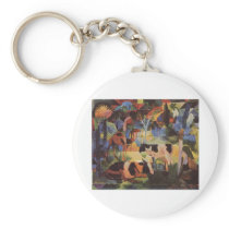 August_Macke - Landscape w/ Cows and Camel 1914 Keychains