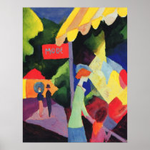 August Macke -  Modefenster 1913 watercolor Print