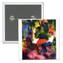 August_Macke - Paar am Gartentisch 1914 Oil Canvas Buttons