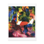 August_Macke - Paar am Gartentisch 1914 Oil Canvas Post Card