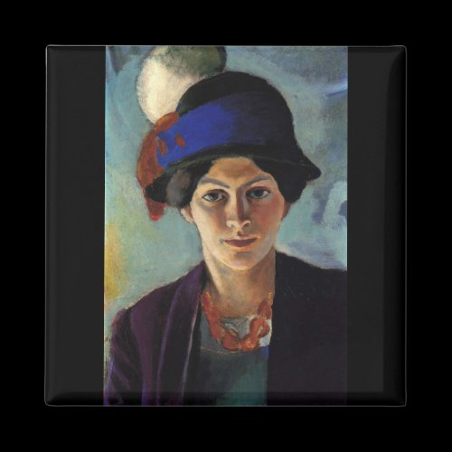 August Macke - Portrait of the wife of the artist Fridge Magnet