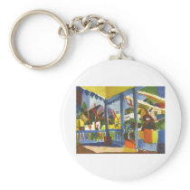 August Macke - Terrasse in St. Germain 1914 Key Chains