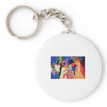 August Macke - With Yellow Jacket 1913 Watercolor Keychains