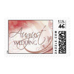 August pastel heart wedding postage stamp