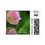 August Pink Flowers Wedding Postage