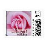 August Pink Rose Wedding Postage