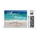 August Sweethearts Tropical Wedding Postage stamp