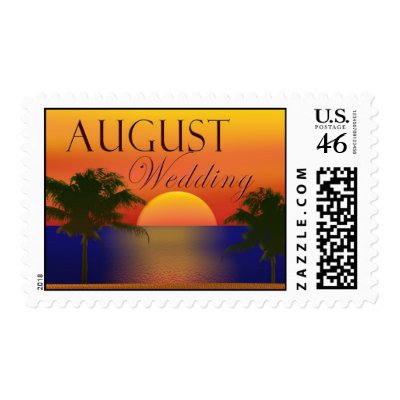 August tropical beach postage
