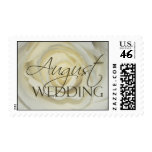 August Wedding cream rose Postage Stamp