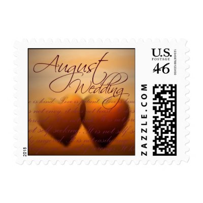 August Wedding Hearts Postage