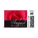 August Wedding Stamps with red rose