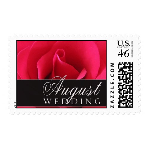 August Wedding Stamps with red rose stamp