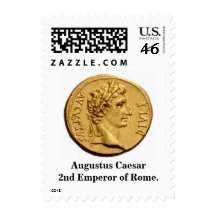 Augustus Caesar Second Emperor of Rome. Postage Stamp