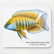 Aulonocara jacobfreibergi Peacock Cichlid Mousepad by twopurringcats Aulonocara jacobfreibergi Peacock Cichlid Mousepad