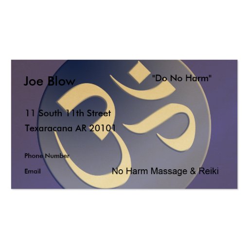 Aum or Om Symbol in blues Business Cards