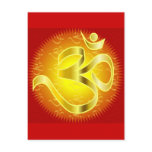 Aum or Om Symbol in yellows & reds Post Card