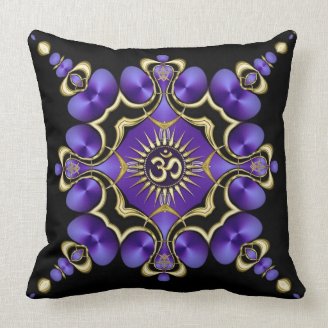  Hexagon Fractals Star Purple Square Cushions
