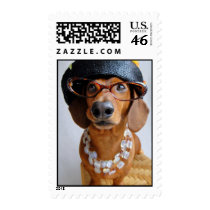 Aunt Bea Dachshund Postage Stamp