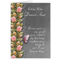 aunt birthday card - birthday card with roses and