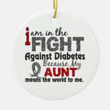 Aunt Means World To Me Diabetes Ornament