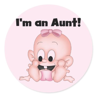 Aunt of New Niece Tshirts and Gifts Round Stickers by familymembers