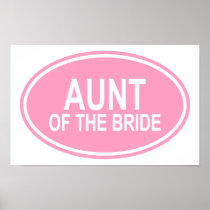Aunt of the Bride Wedding Oval Pink Poster