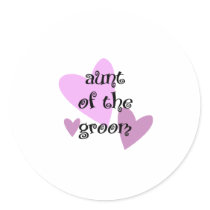 Aunt of the Groom Round Sticker