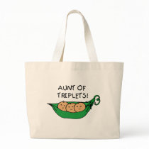 Aunt of Triplets Pod Tote Bags