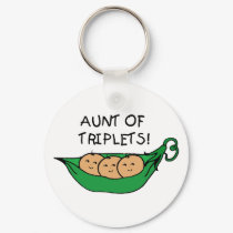 Aunt of Triplets Pod keychains