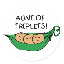 Aunt of Triplets Pod stickers