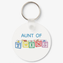 Aunt of Twins Blocks keychains by Scrappintwins Aunt of Twins Blocks keychains