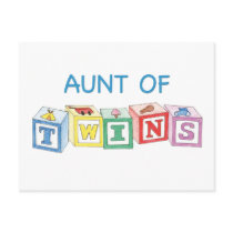 Aunt of Twins Blocks postcards