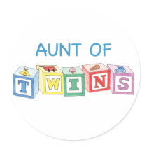 Aunt of Twins Blocks stickers by Scrappintwins Aunt of Twins Blocks stickers