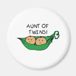 Aunt of Twins Pod Fridge Magnets