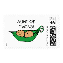 Aunt of Twins Pod Postage Stamps
