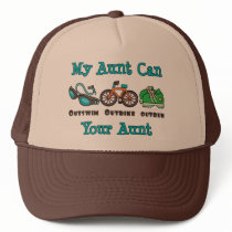 Aunt Outswim Outbike Outrun Triathlon Cap hats